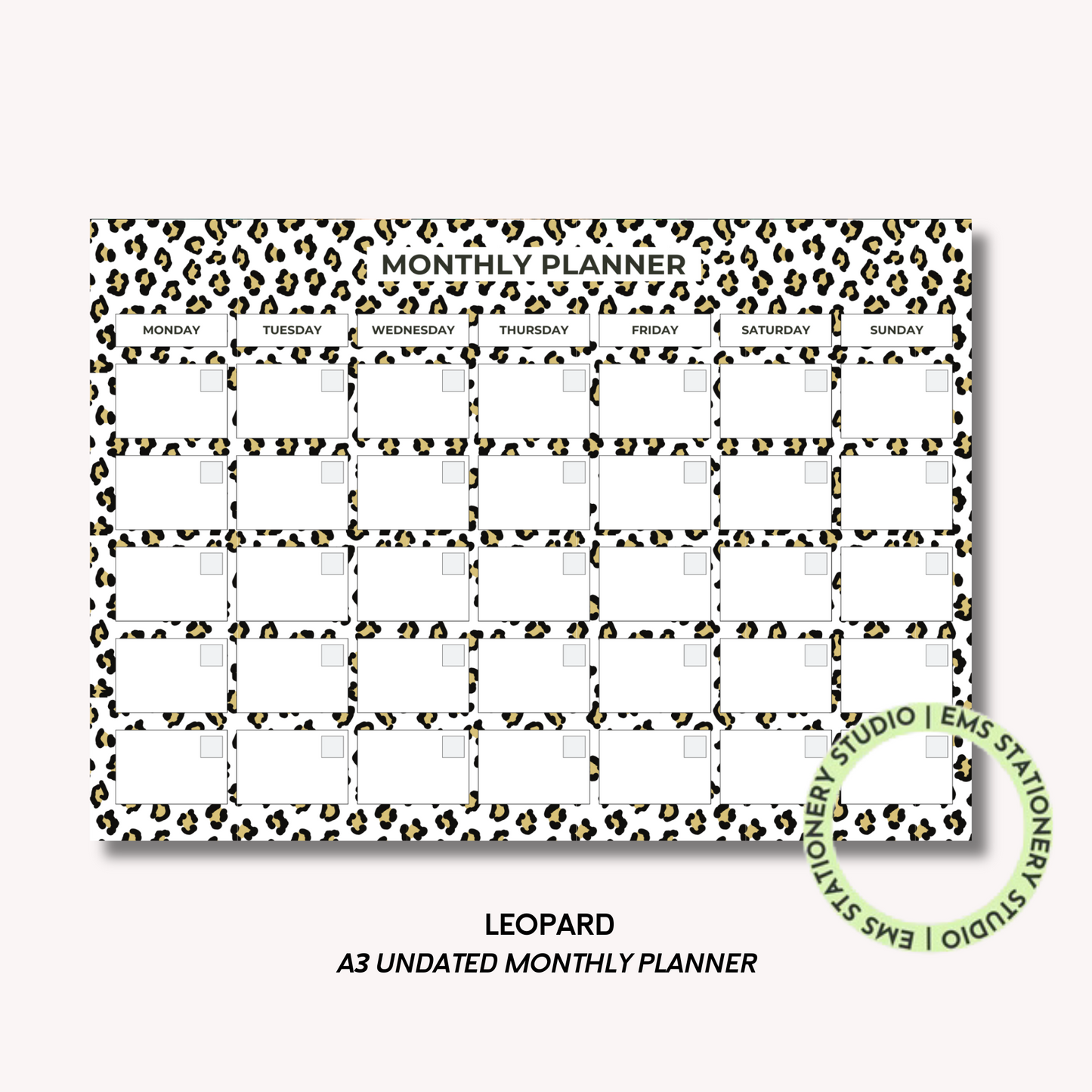 Leopard- A3 Monthly Planner