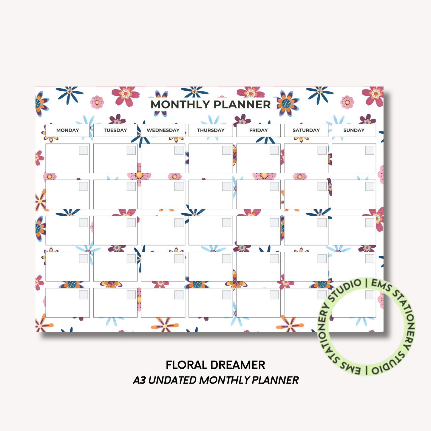 Floral Dreamer- A3 Monthly Planner
