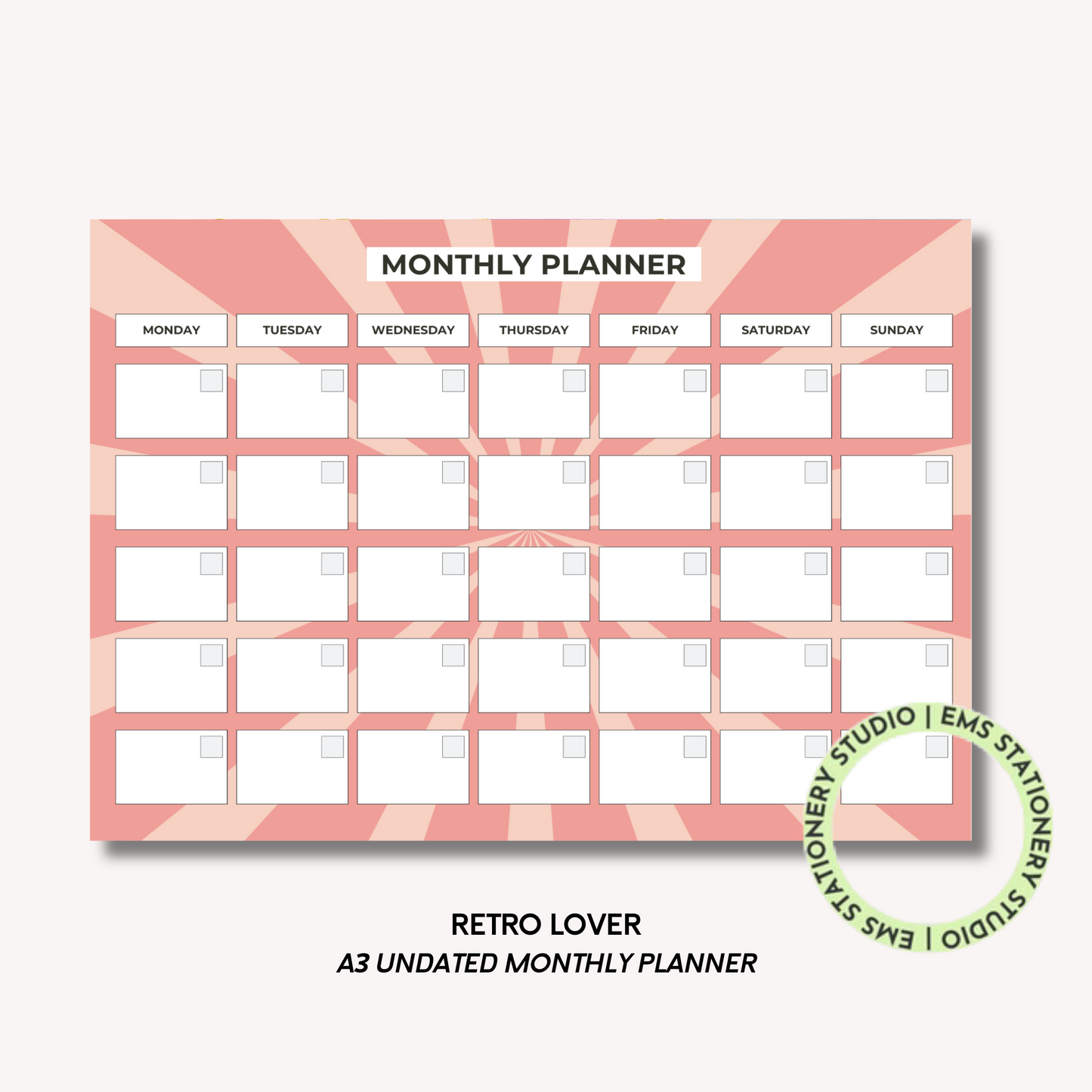 Retro Lover- A3 Monthly Planner