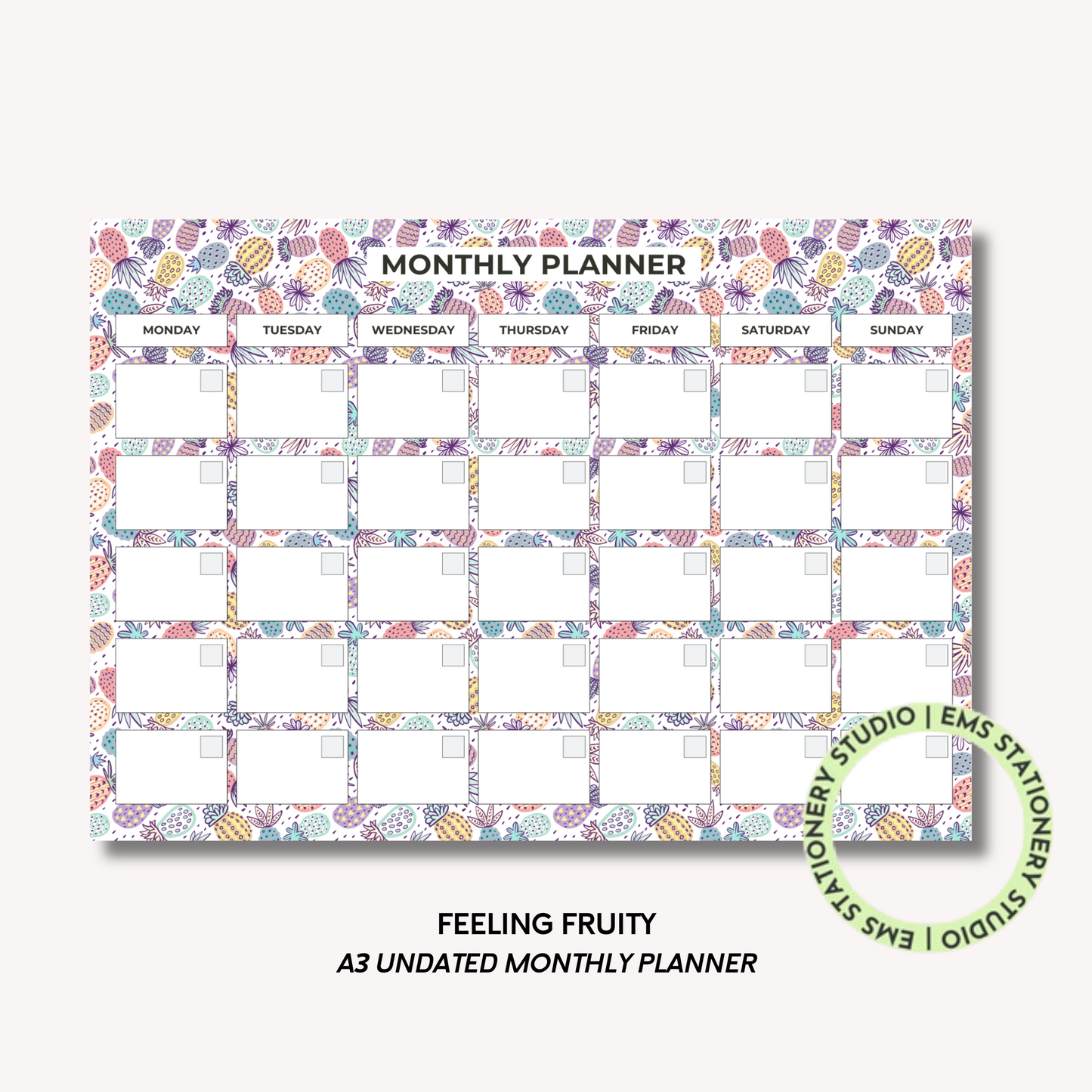 Feeling Fruity- A3 Monthly Planner