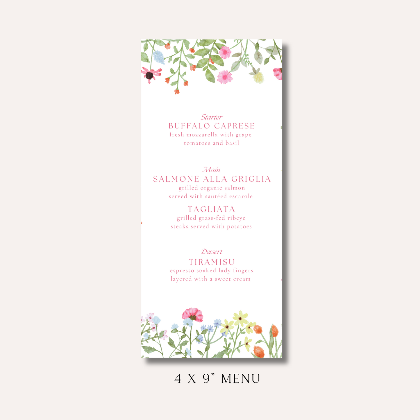 Millie Menu