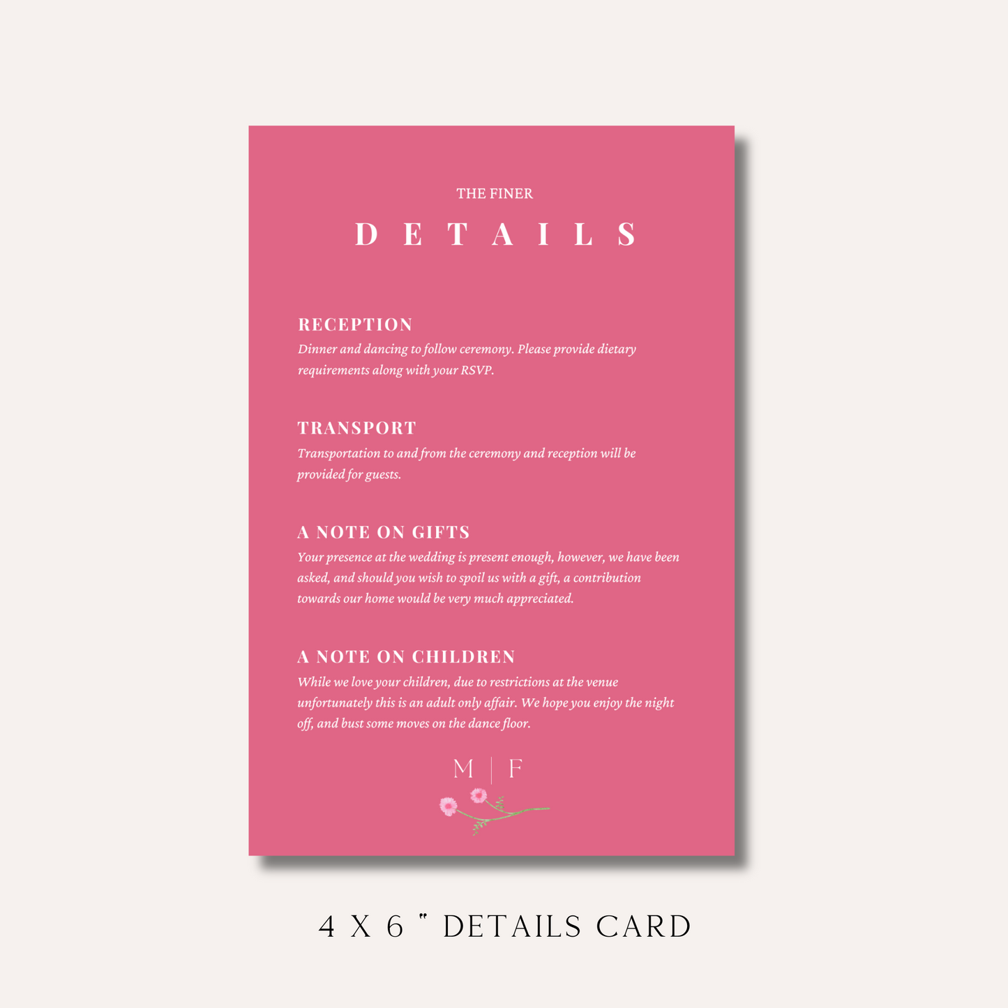 Millie Details Card
