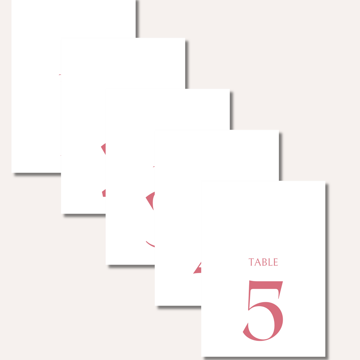 Table Numbers- Rachel