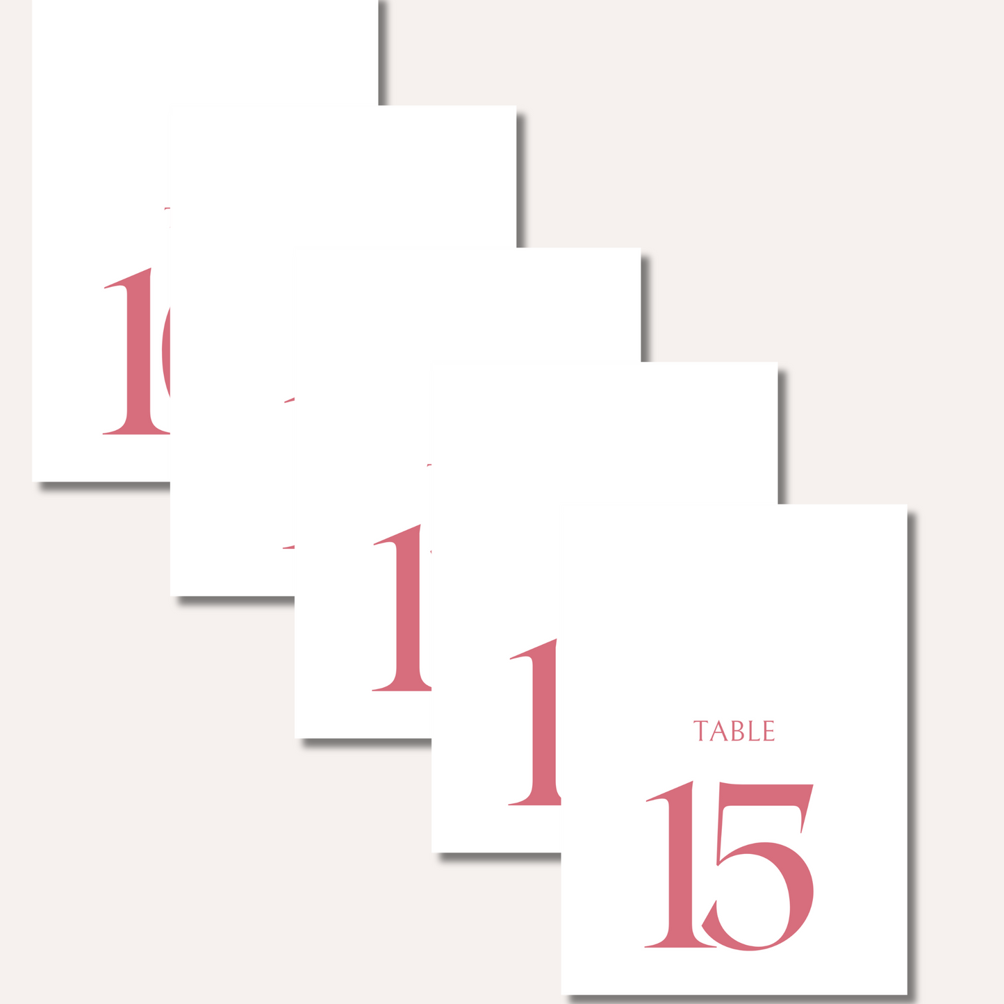 Table Numbers- Rachel