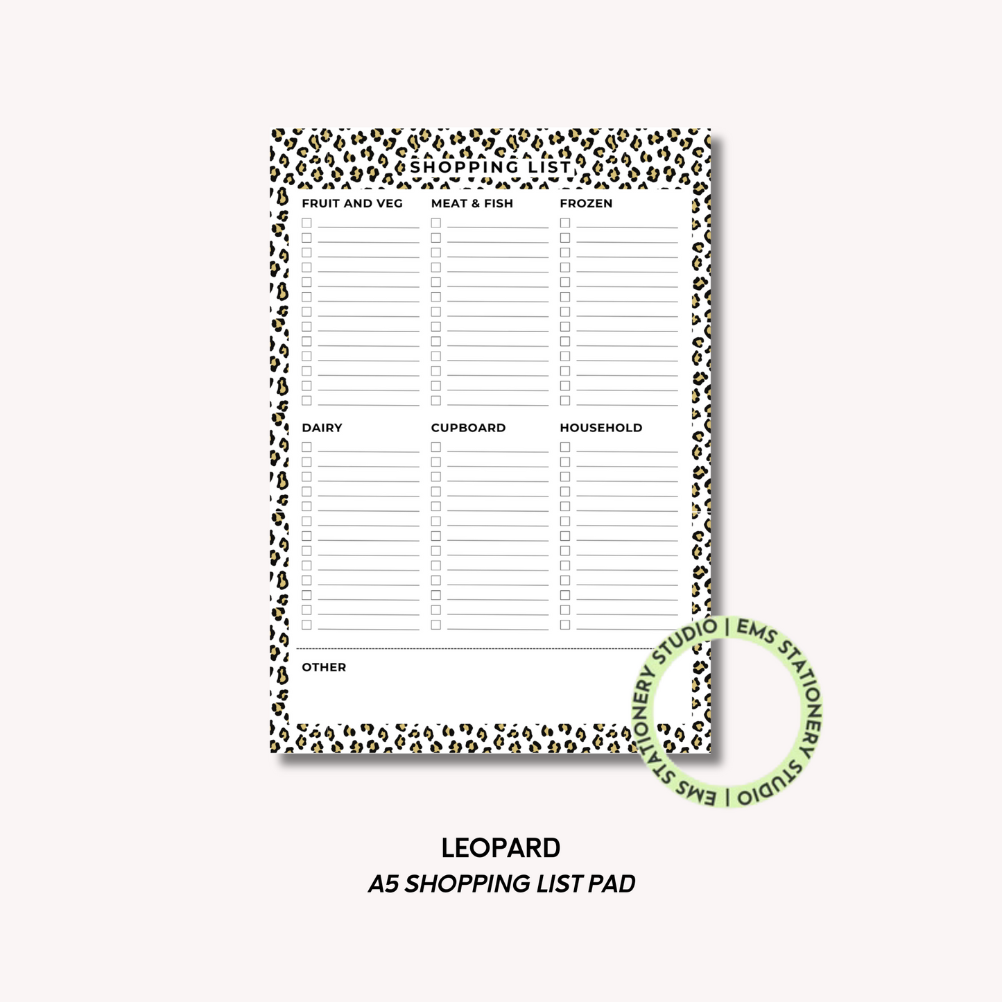 Leopard- A5 Shopping Pad