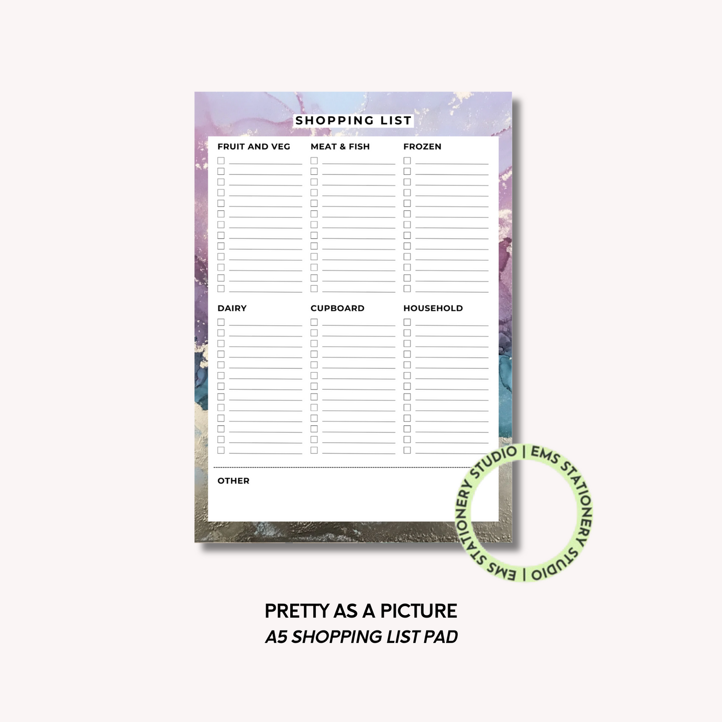 Pretty As A Picture- A5 Shopping Pad
