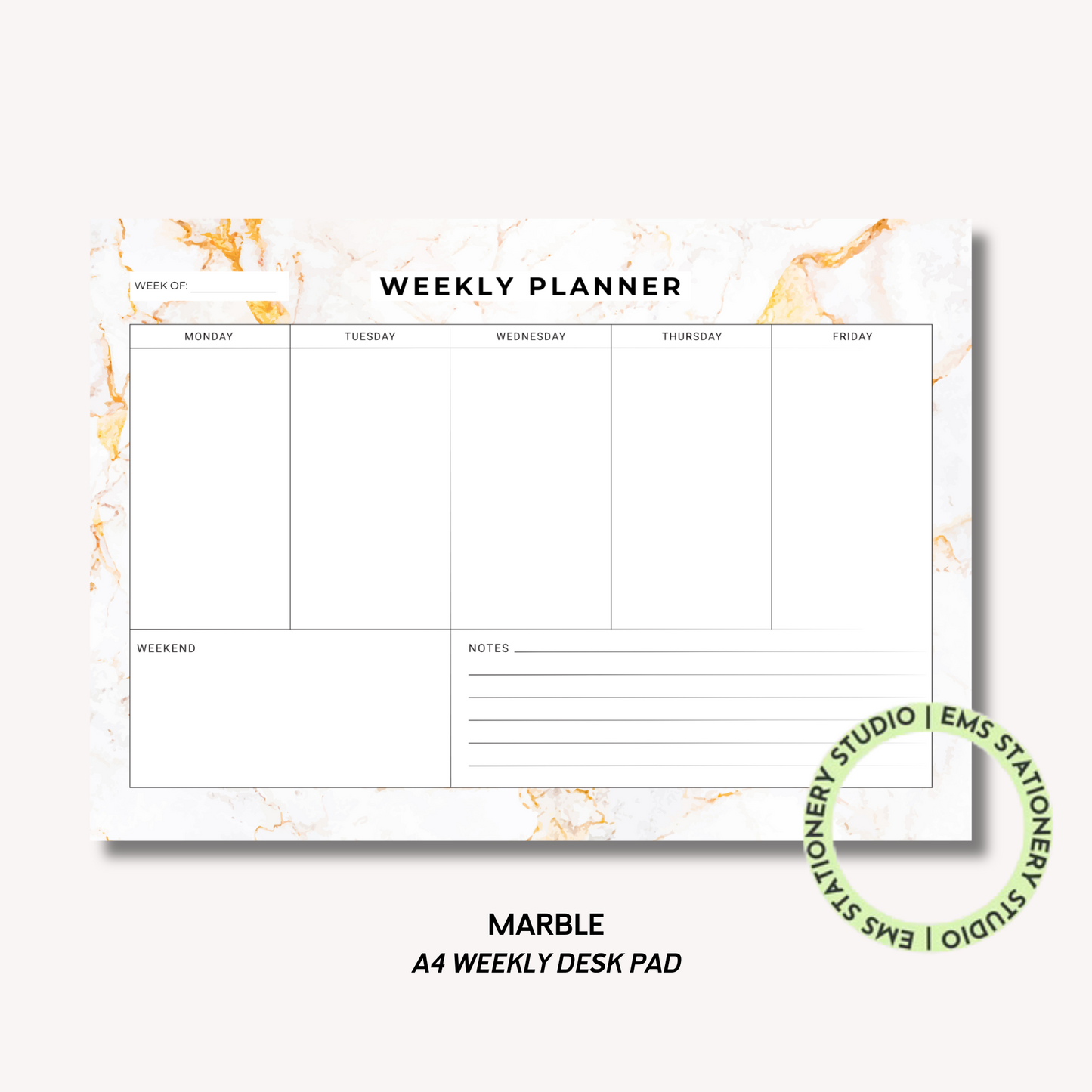 Marble- A4 Weekly Planner