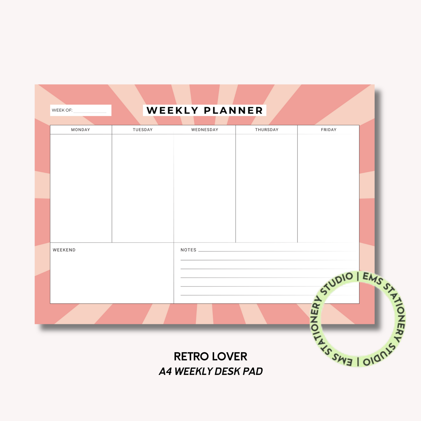 Retro Lover- A4 Meal Planner