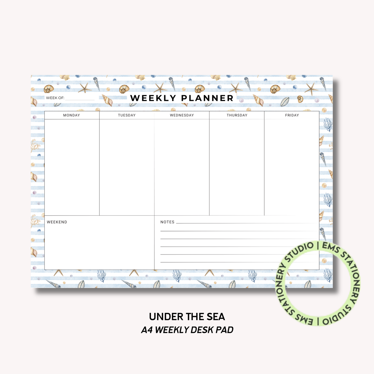 Under The Sea- A4 Weekly Planner