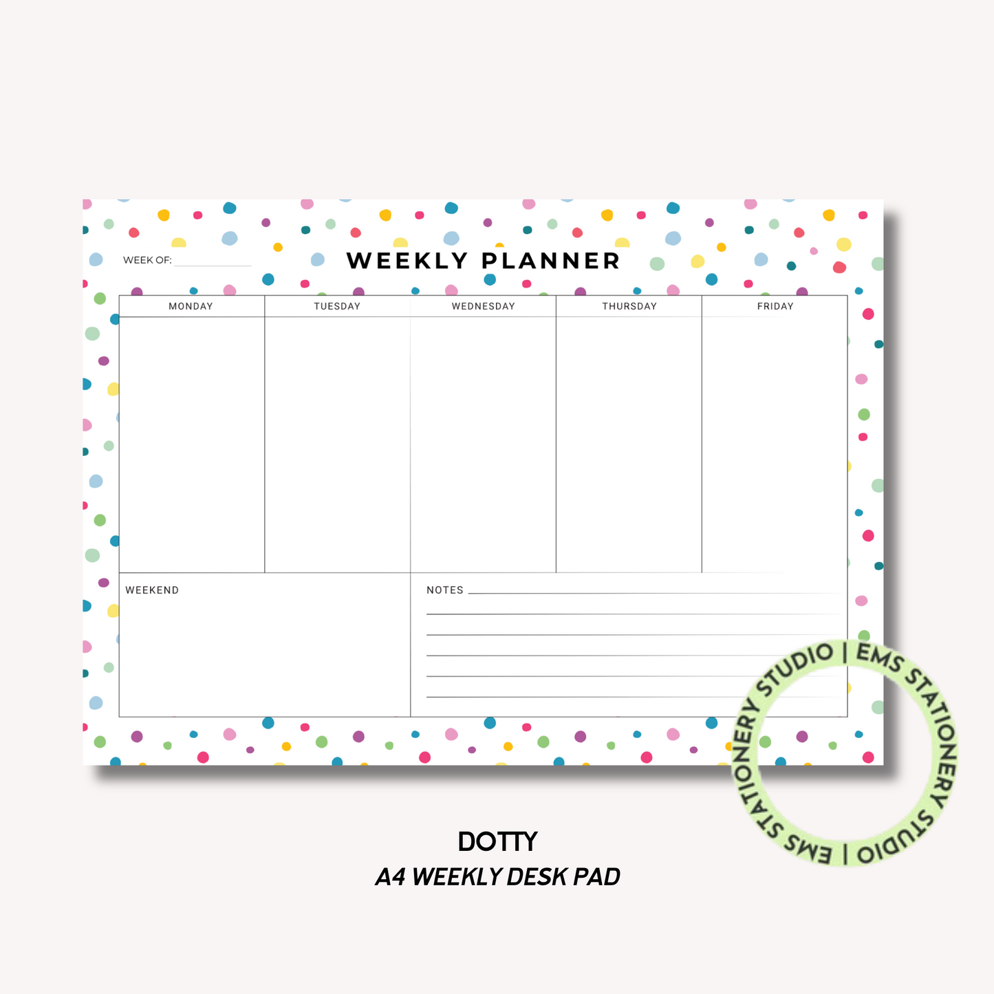 Dotty- A4 Weekly Planner
