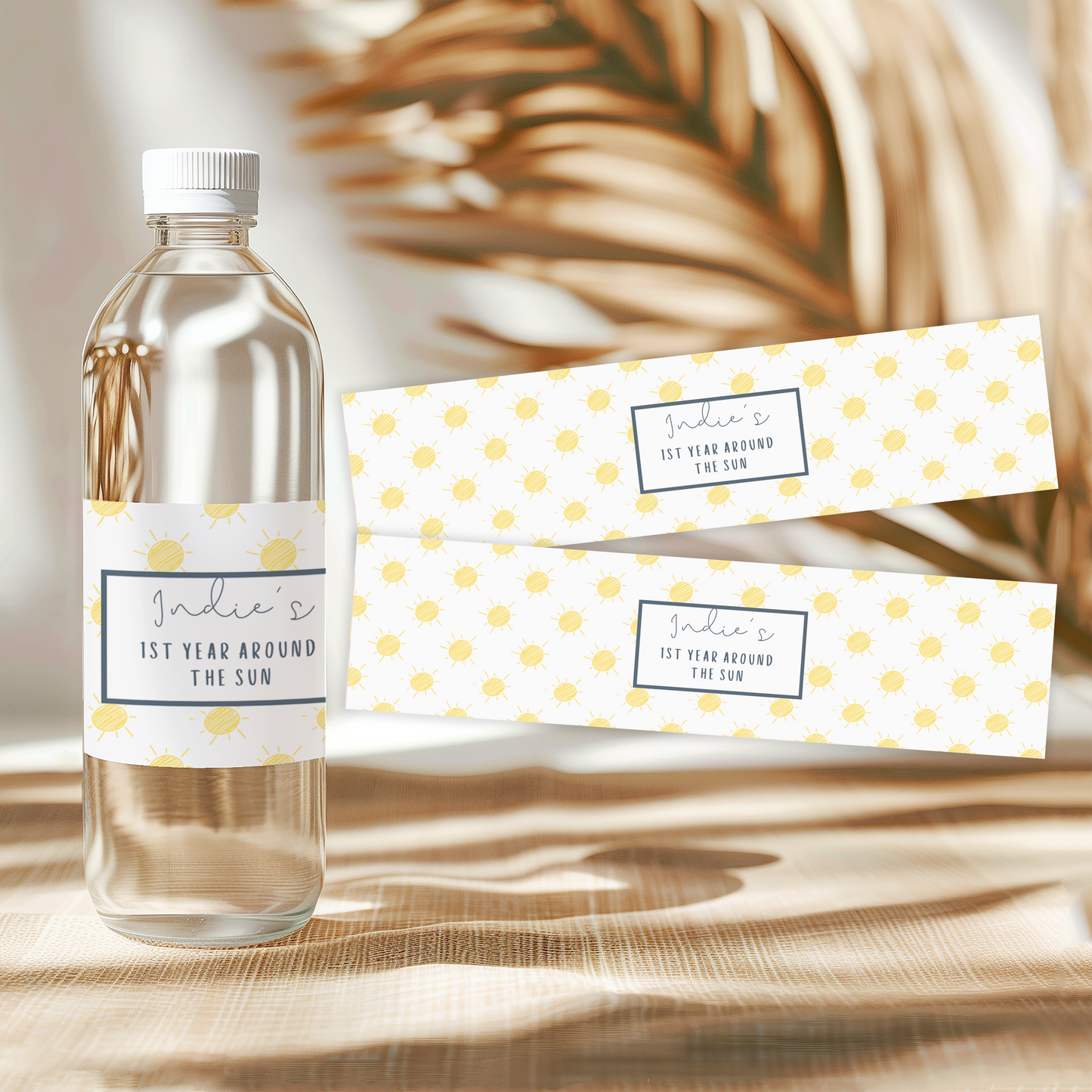1st Year Around The Sun Water Bottle Label
