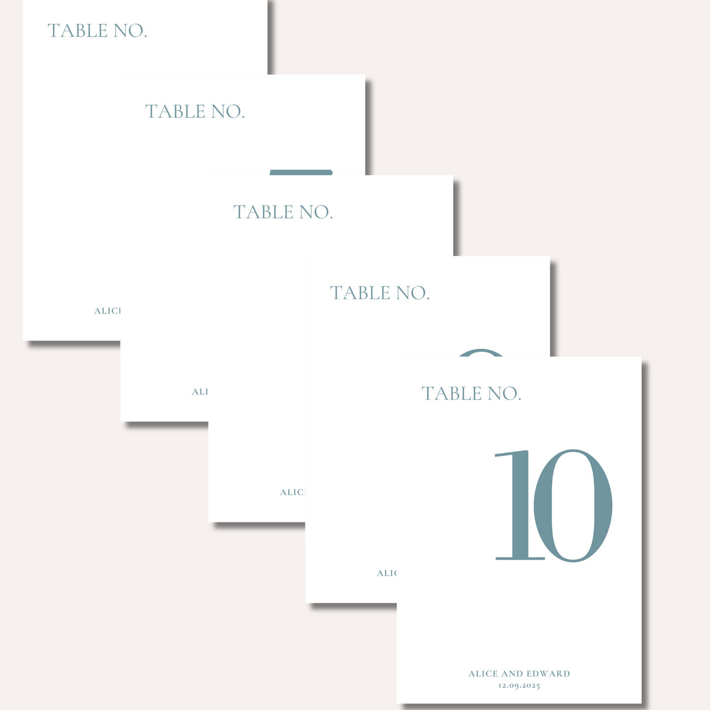 Table Numbers- Alice