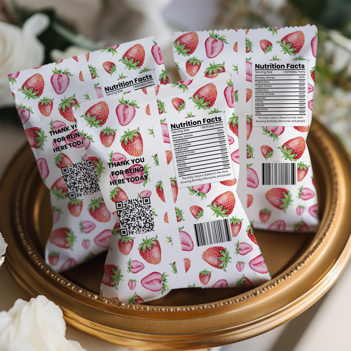 Berry 1st Birthday Crisp Packet