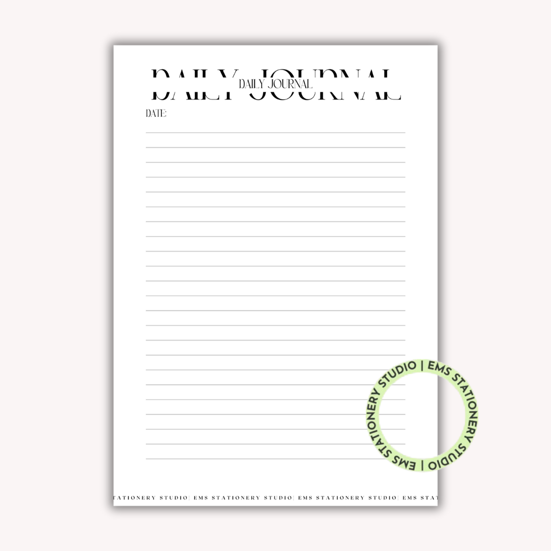 Daily Journal Inserts **Digital Download**