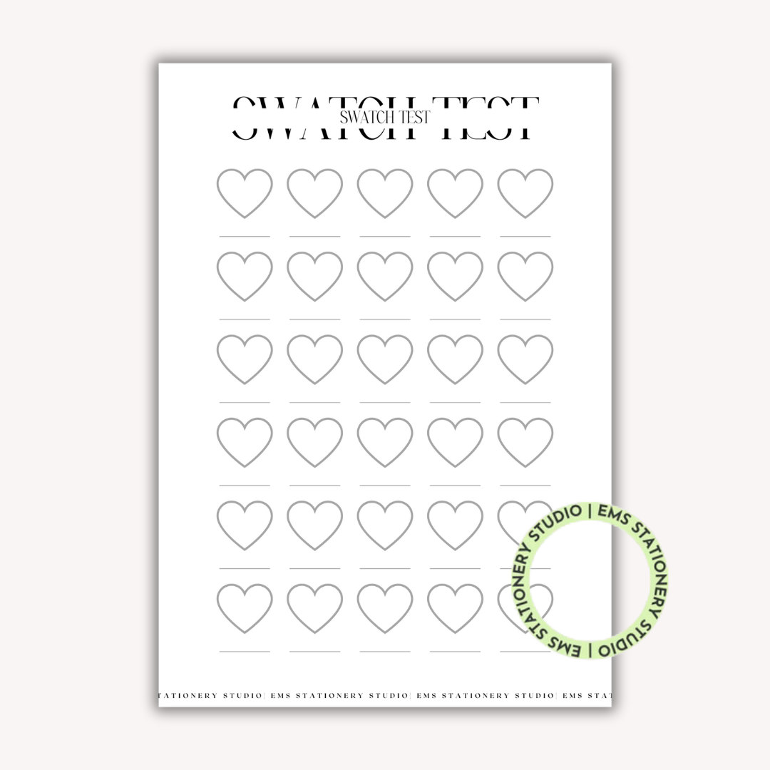 Heart Swatch Test Journal Inserts **Digital Download**
