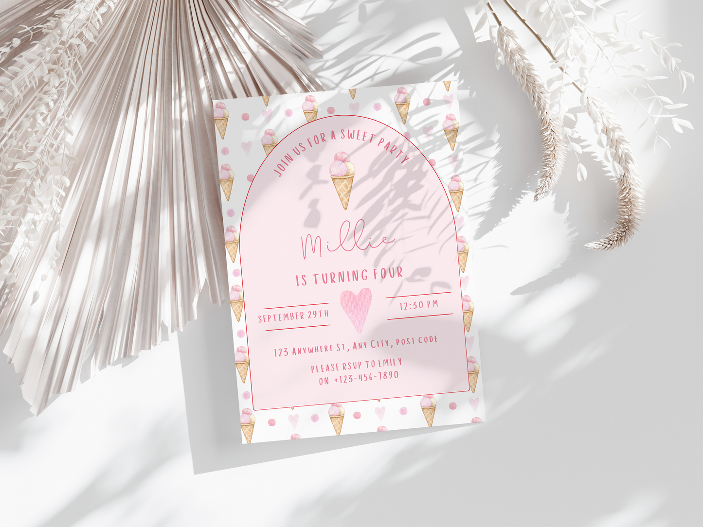 Ice Cream Party Invitation