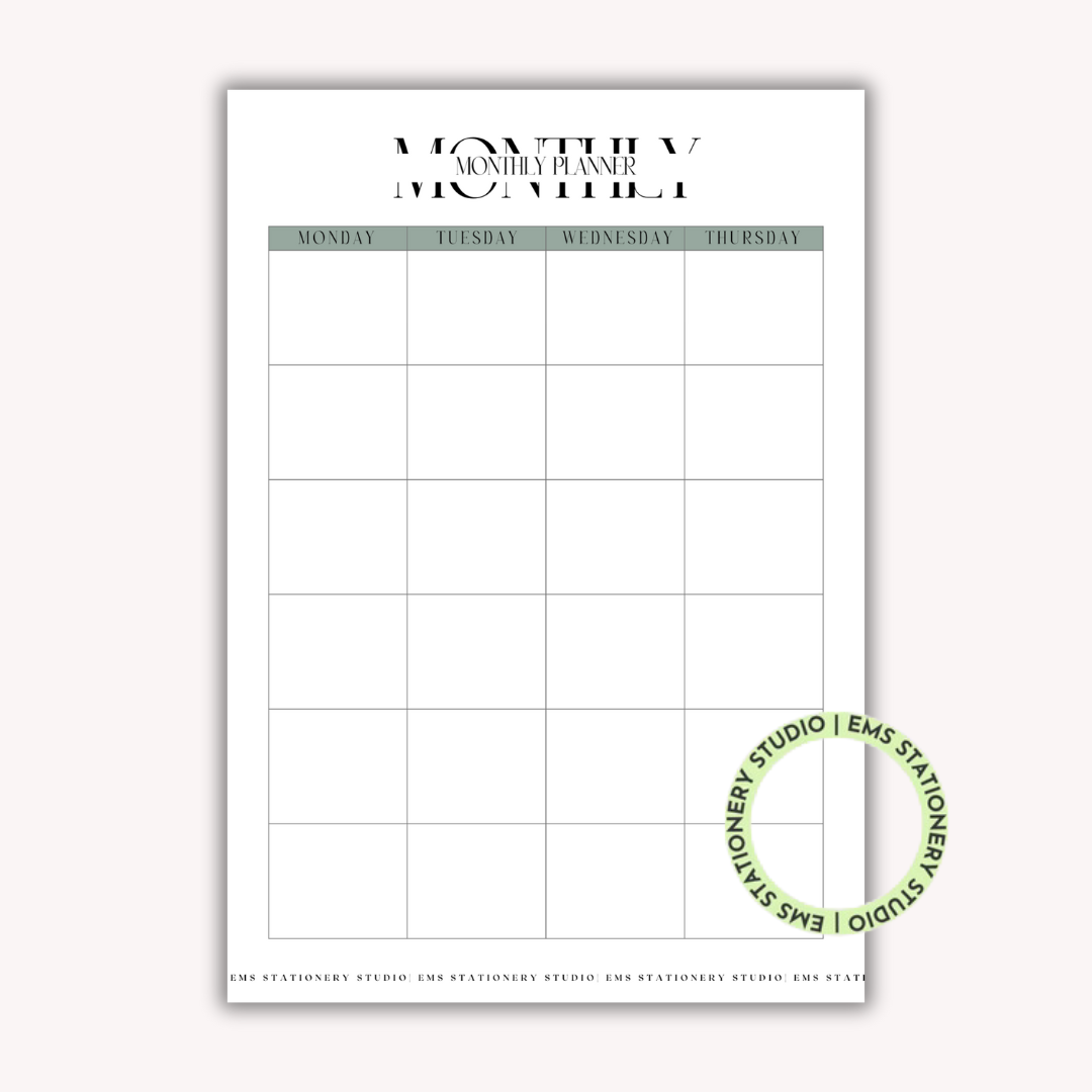 Monthly Planner Journal Inserts **Digital Download**