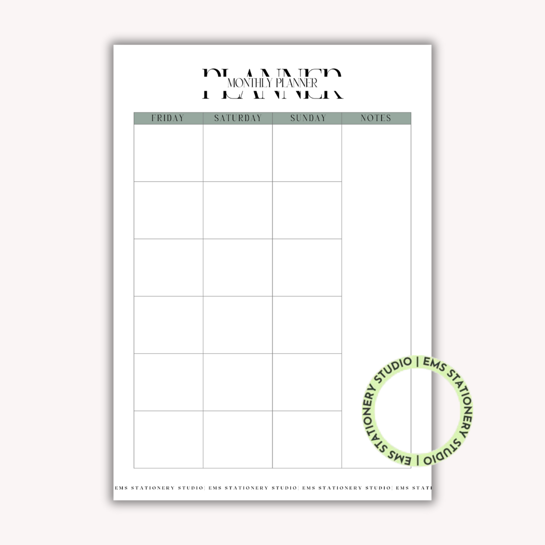 Monthly Planner Journal Inserts **Digital Download**