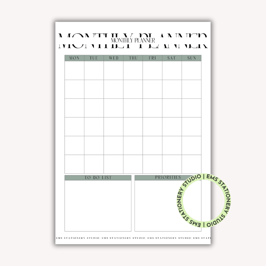 Monthly Planner all in 1 Journal Inserts **Digital Download**