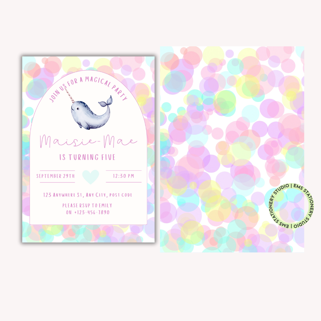 Narwhal Party Invitation