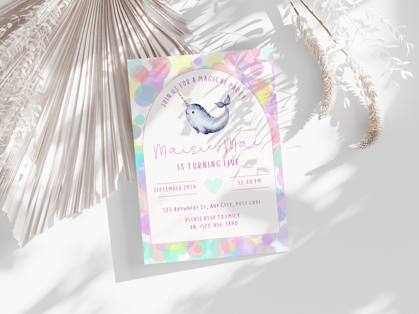 Narwhal Party Invitation