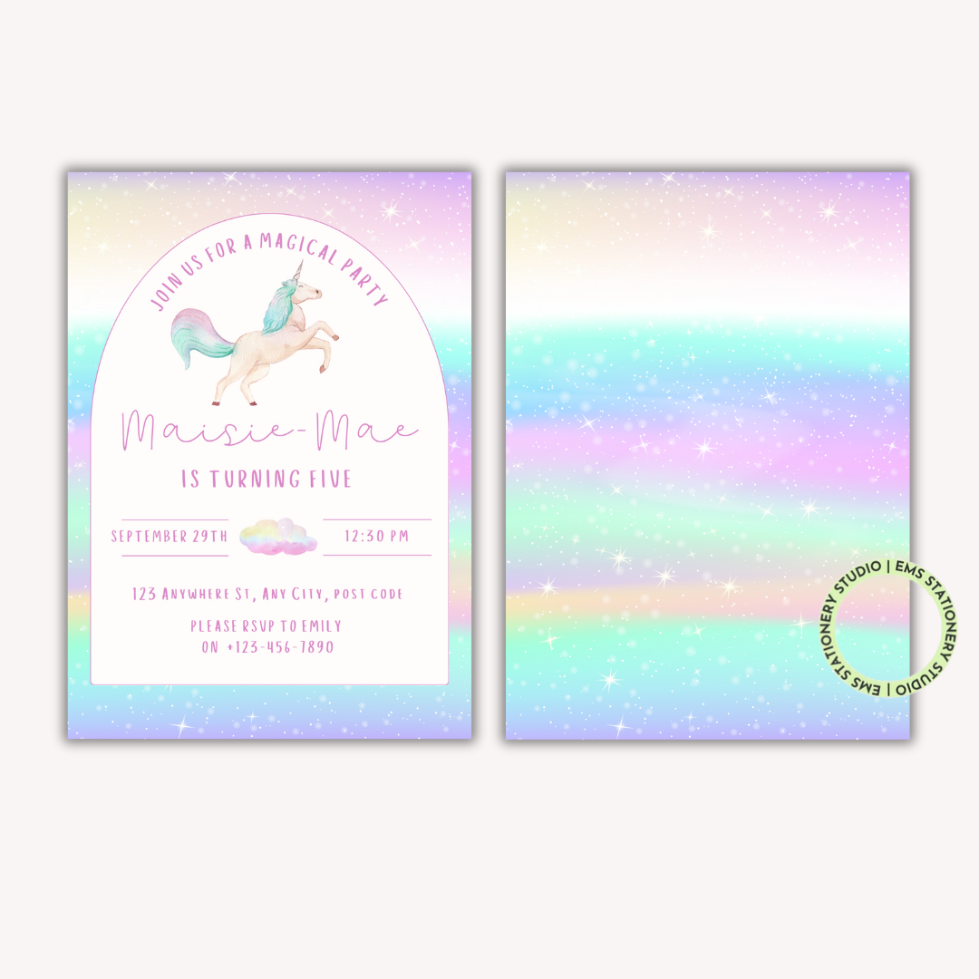 Unicorn Party Invitation