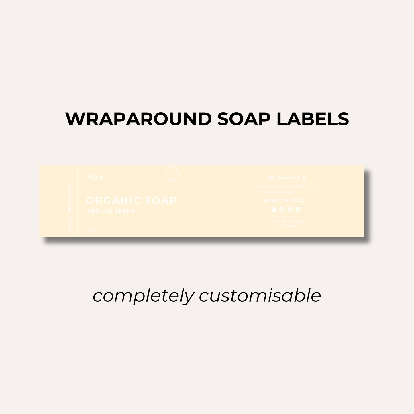 Wrap Around Candle Label- Set 9 (8 Per sheet)