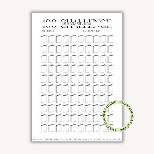 100 Books Challenge Journal Inserts **Digital Download**