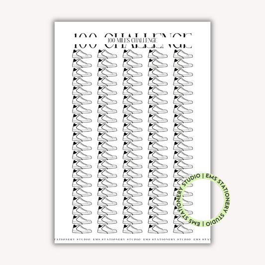 100 Miles Challenge Journal Inserts **Digital Download**