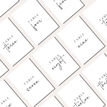 Table Numbers- Minimalistic Style #9