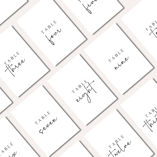 Table Numbers- Minimalistic Style #9