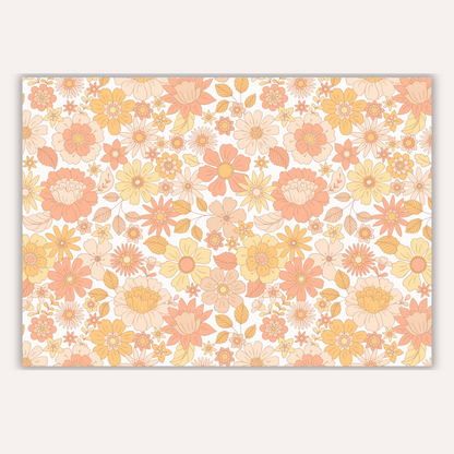 Orange Retro Floral