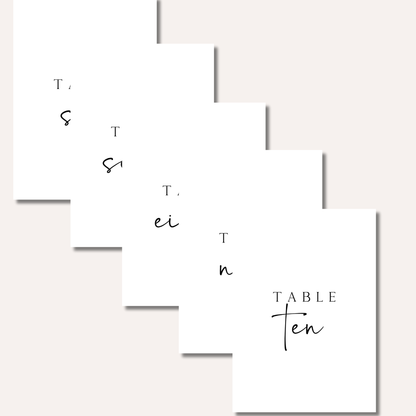 Table Numbers- Minimalistic Style #9
