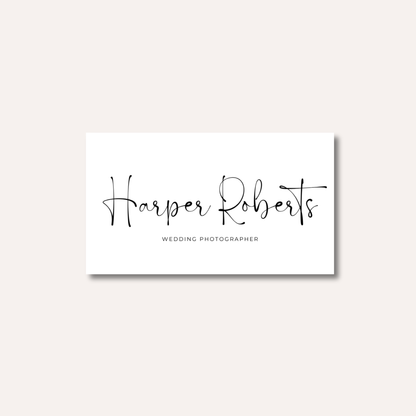 Minimalistic Calligraphy Print Business Cards