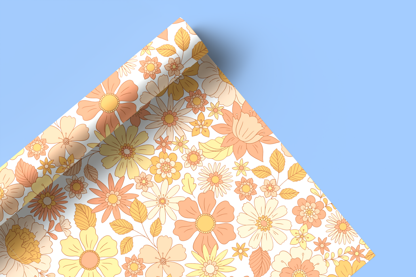 Orange Retro Floral