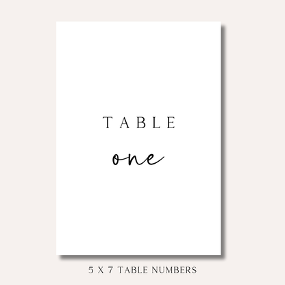 Table Numbers- Minimalistic Style #9