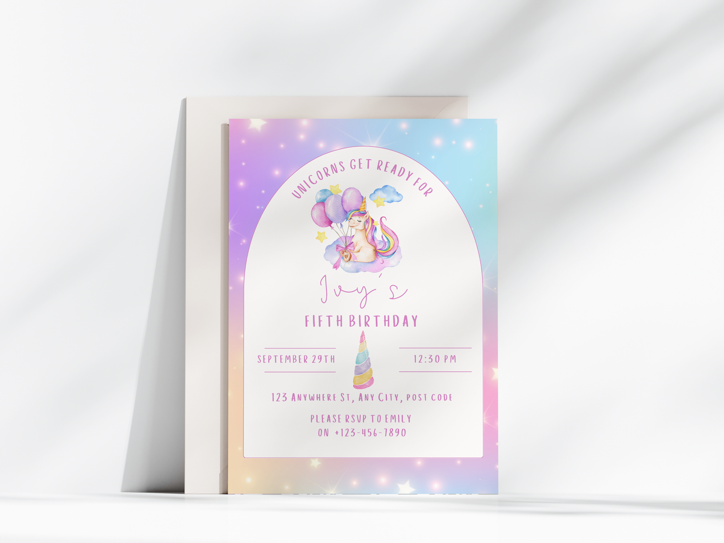 Unicorn Birthday Invitation