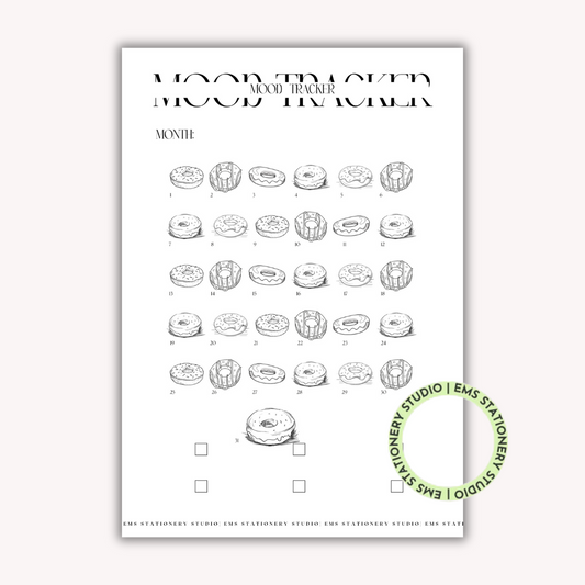Donut Monthly Mood Tracker Journal Inserts **Digital Download**