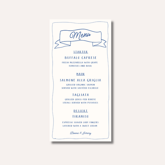 Bonnie Blue Menu