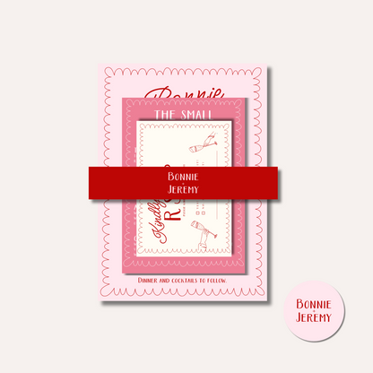 Bonnie Pink Wedding Invitation Suite