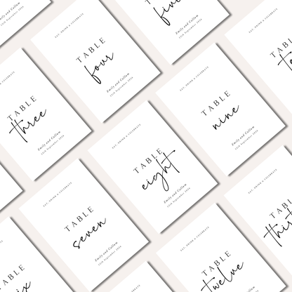 Table Numbers- Minimalistic Style #10