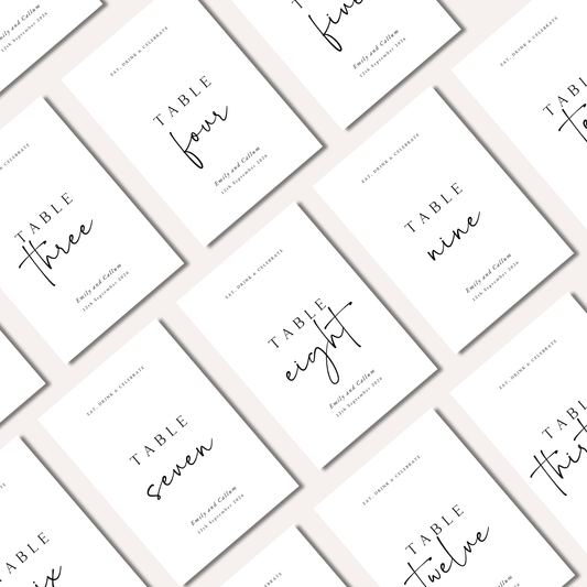 Table Numbers- Minimalistic Style #10