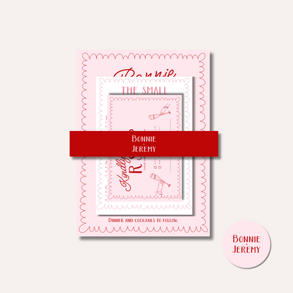 Bonnie Pink Wedding Invitation Suite