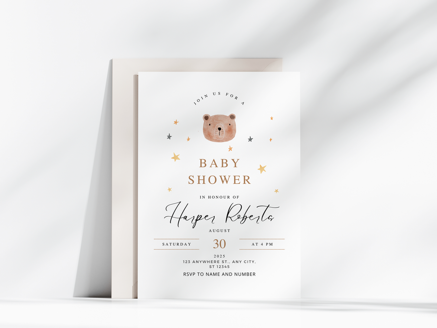 Baby Bear Baby Shower Invitation