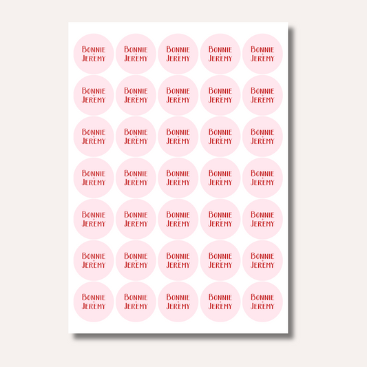 Bonnie Pink Sticker Sheets: 35 round stickers