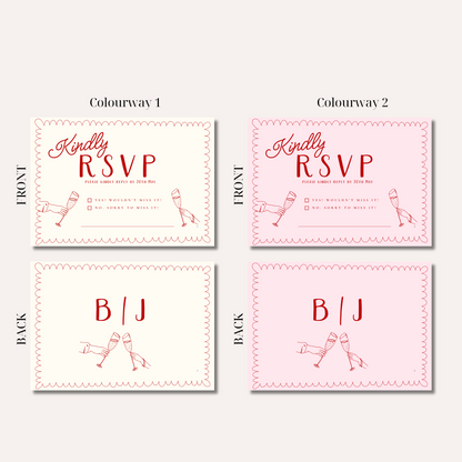 Bonnie Pink Wedding Invitation Suite