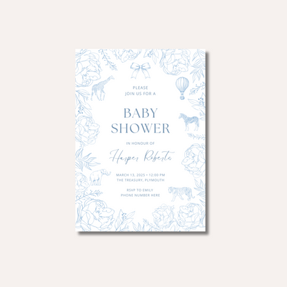 Blue Zoo Invitation