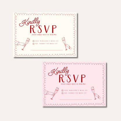 Bonnie Pink Wedding Invitation Suite