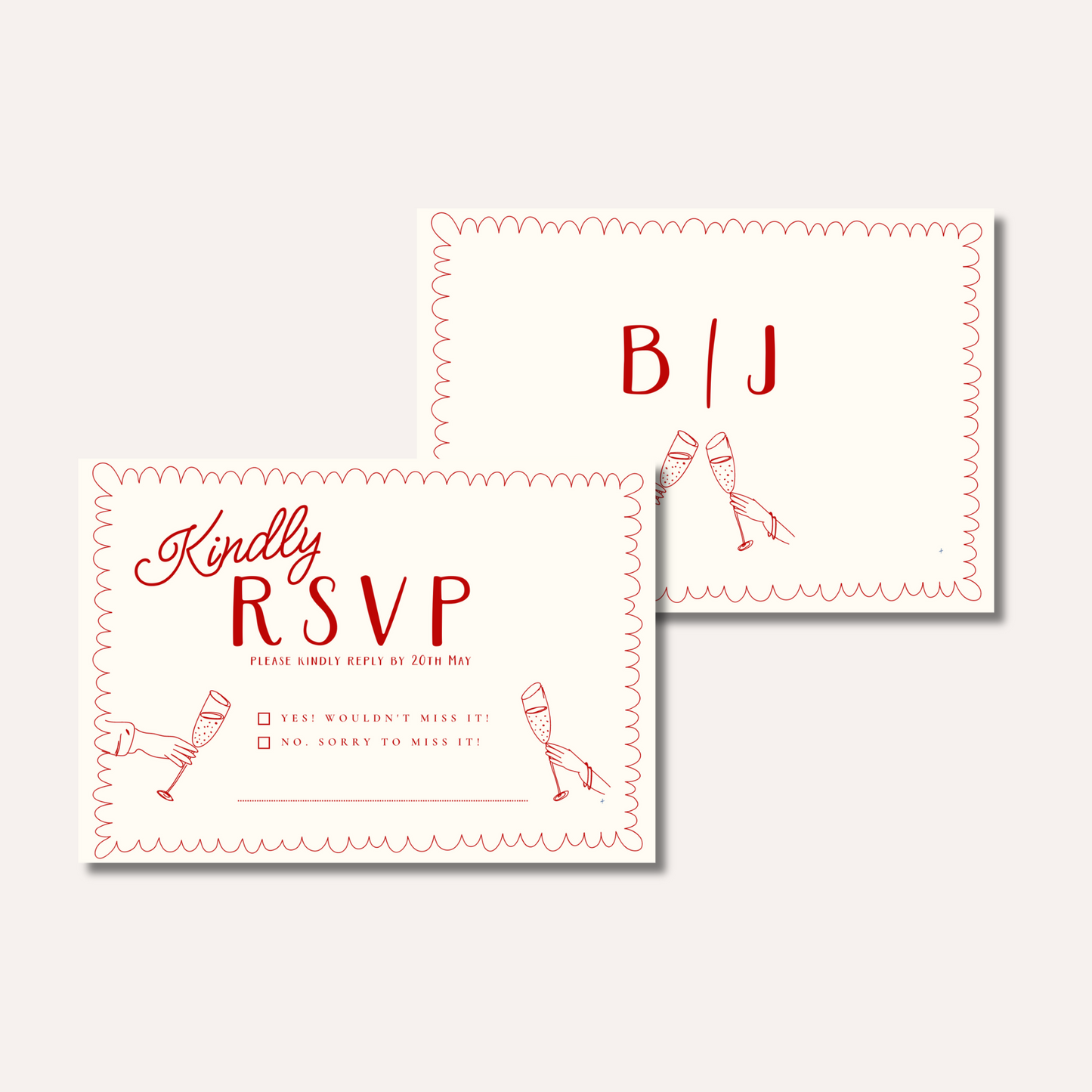 Bonnie Pink Wedding Invitation Suite