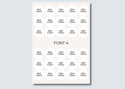 Round Foiled Cake Flavour Stickers